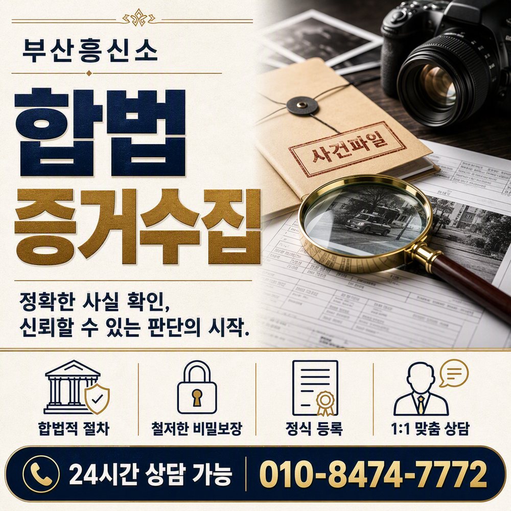 부산흥신소 합법 증거수집